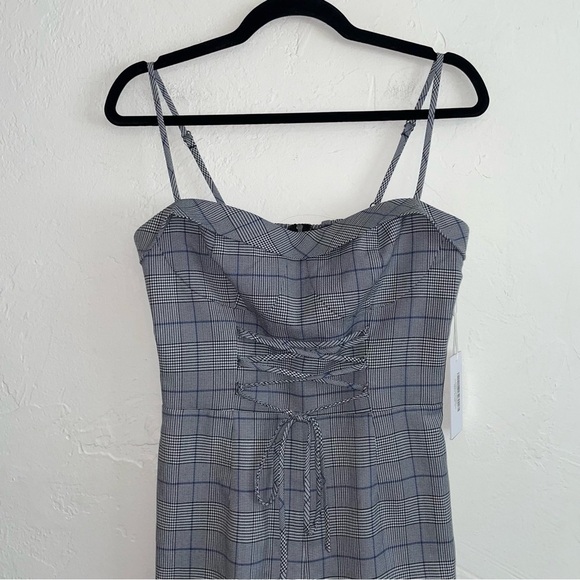 NWT Reformation Cameran Plaid Corset Lace-Up Straight Leg Jumpsuit - Picture 8 of 11